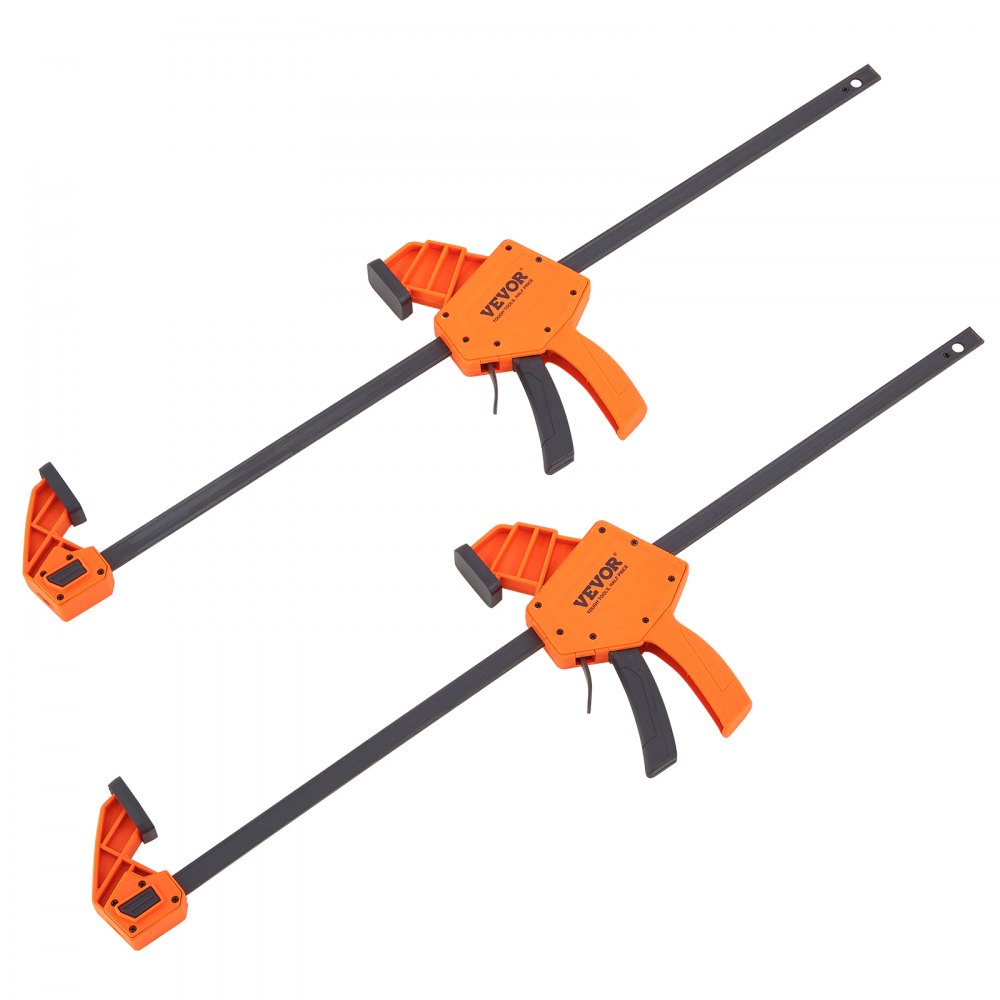VEVOR Bar Clamps for Woodworking, 2-Pack 24" One-Handed Clamp/Spreader, Quick-Change F Clamp with 300 lbs Load Limit, High-strength Plastic and Carbon Steel, Wood Clamps for Woodworking Metal Working - FJ24INCH2ZZK1W0TNV0