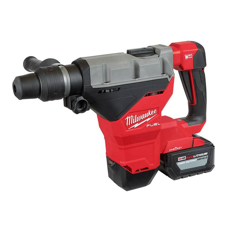 Kit de martillo rotativo inalámbrico sin escobillas Milwaukee M18 FUEL ONE-KEY de 18V de 1-3/4 pulgadas SDS-MAX con batería de 6.0ah - 2718-22HD-48-11-1865.
