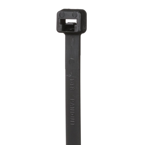 Panduit Cable Tie, 10 in L, 2-1/2 in Max Bundle Dia., Black, Nylon 6/6, 50 lb Strength, 1000 PK - PLT2.5S-M30