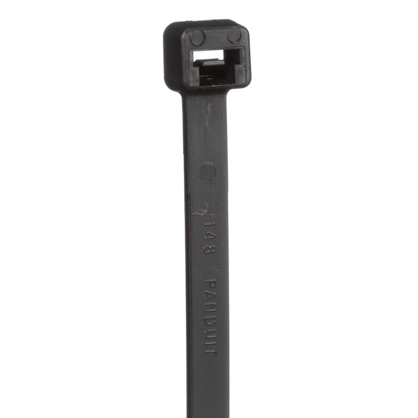 Panduit Cable Tie, 10 in L, 2-1/2 in Max Bundle Dia., Black, Nylon 6/6, 50 lb Strength, 1000 PK - PLT2.5S-M30