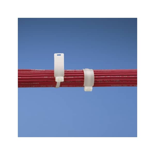 Panduit Cable Tie, 15 in L, 4 in Max Bundle Dia., Natural, Nylon 6/6, 50 lb Strength, 500 PK - SSM4S-D