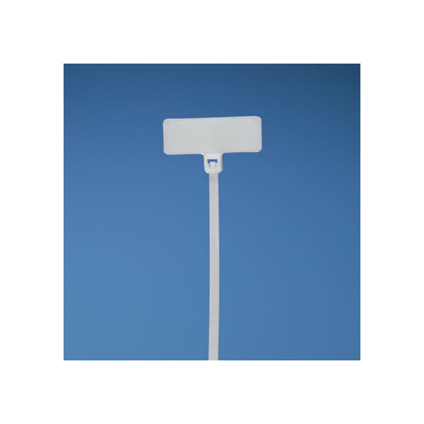 Panduit Cable Tie, 4-1/2 in L, 7/8 in Max Bundle Dia., White, Nylon 6/6, 18 lb Strength, 1000 PK - PLF1M-M69