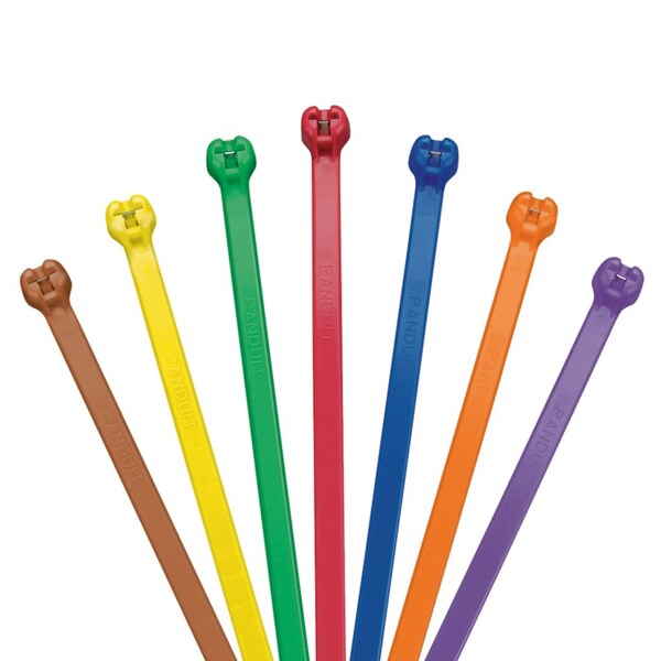 Panduit Cable Tie, 15-1/2 in L, 4 in Max Bundle Dia., Green, Nylon 6/6, 50 lb Strength, 1000 PK - BT4S-M5