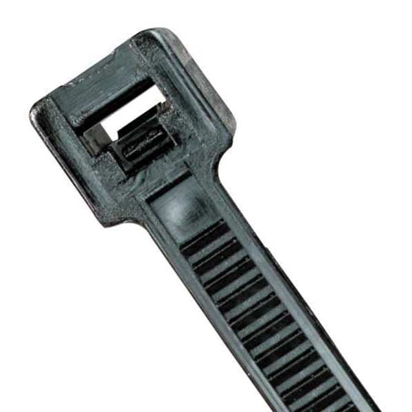 Power First Cable Tie, 6-1/2 in L, 1-1/2 in Max Bundle Dia., Black, Nylon 6/6, 18 lb Strength, 100 PK - 36J132