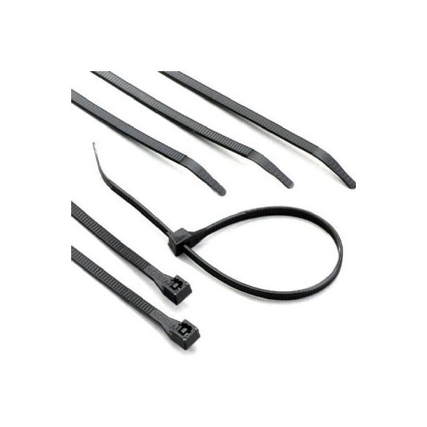 Ecm Industries Cable Tie, 8 in L, 2 in Max Bundle Dia., Black, Nylon 6/6, 75 lb Strength - 45-308UVB