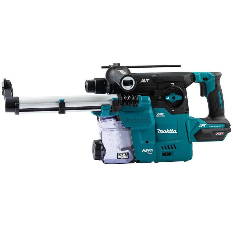 Martillo rotativo inalámbrico sin escobillas Makita 40V max XGT de 1-3/16 pulgadas con extractor de polvo, AFT, Capacidad de AWS (Herramienta solamente) - GRH08ZW
