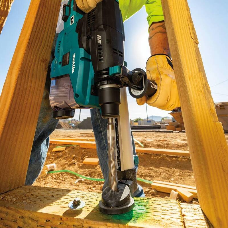 Martillo rotativo inalámbrico sin escobillas Makita 40V max XGT de 1-3/16 pulgadas con extractor de polvo, AFT, Capacidad de AWS (Herramienta solamente) - GRH08ZW