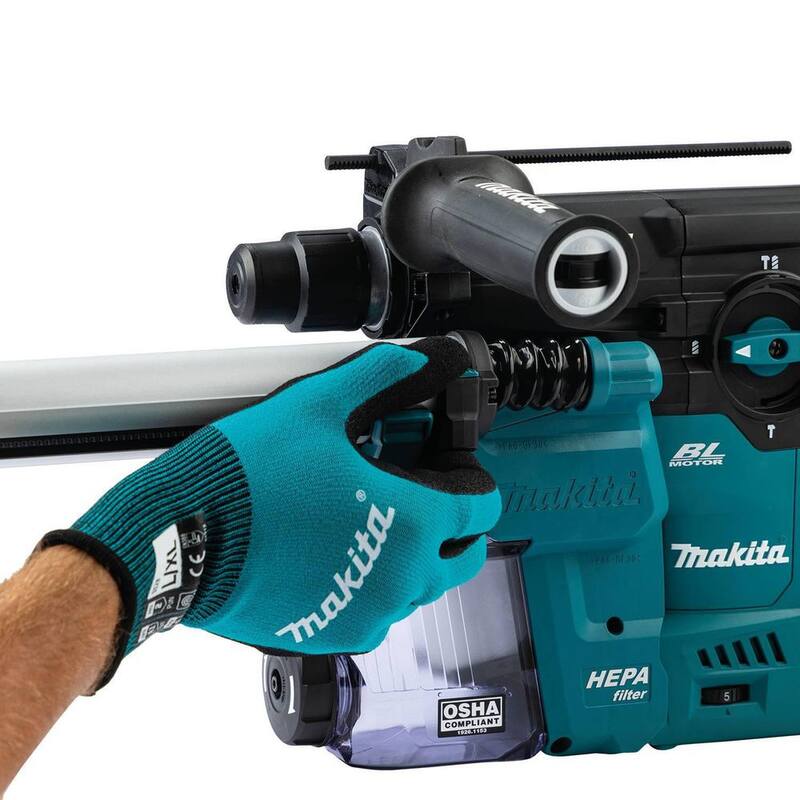 Martillo rotativo inalámbrico sin escobillas Makita 40V max XGT de 1-3/16 pulgadas con extractor de polvo, AFT, Capacidad de AWS (Herramienta solamente) - GRH08ZW