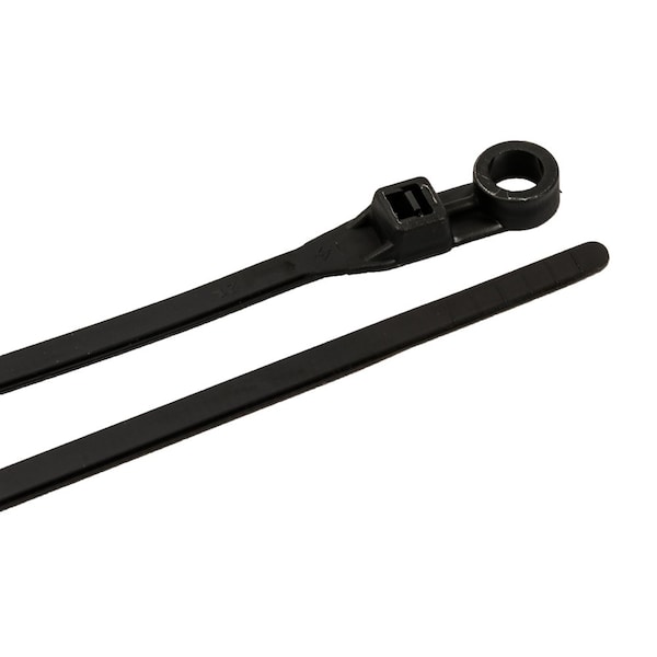 Forney Cable Tie, 8 in L, 2 in Max Bundle Dia., Black, Nylon 6/6, 50 lb Strength, 100 PK - 62107