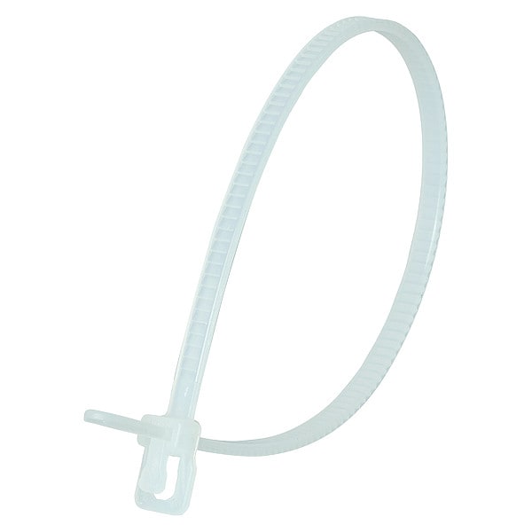 Retyz Cable Tie, 6 in L, 1.40 in Max Bundle Dia., Natural, Nylon 6/6, 18 lb Strength, 100 PK - VRT-S06NL-TA