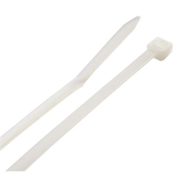 Steel Grip Cable Tie, 11 in L, 2.76 in Max Bundle Dia., White, Polypropylene, 75 lb Strength - 3004684
