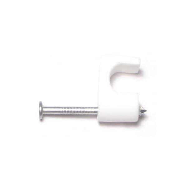 Midwest Fastener Cable Clip, Plastic, White, 7 mm L, 100 PK - 51098