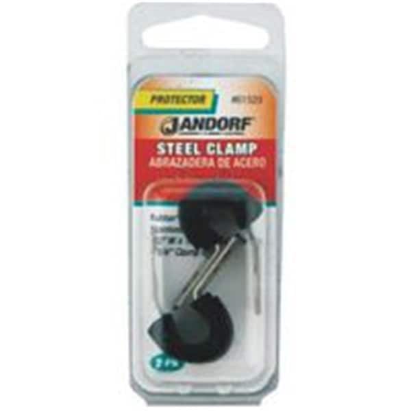 Jandorf Cable Clamp, Stainless Steel, 1/4 in Bundle Dia., Black - 3395902