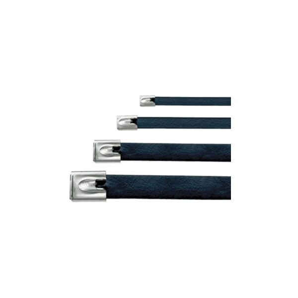 Panduit Cable Tie, 8 in L, 2 in Max Bundle Dia., Black, 316 Stainless Steel, 100 lb Strength, 100 PK - MLTFC2S-CP316
