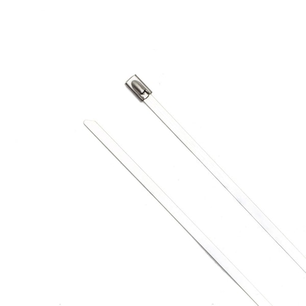 South Main Hardware Cable Tie, 10-1/2 in L, Silver, 304 Stainless Steel, 200 lb Strength, 100 PK - 222108