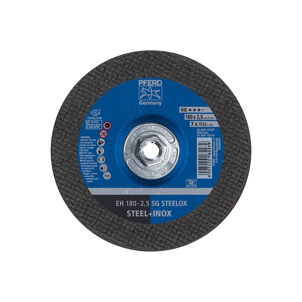 Rueda de corte Pferd de 7" x 3/32", rosca de 5/8-11 - SG STEELOX - Tipo 27 - 63210