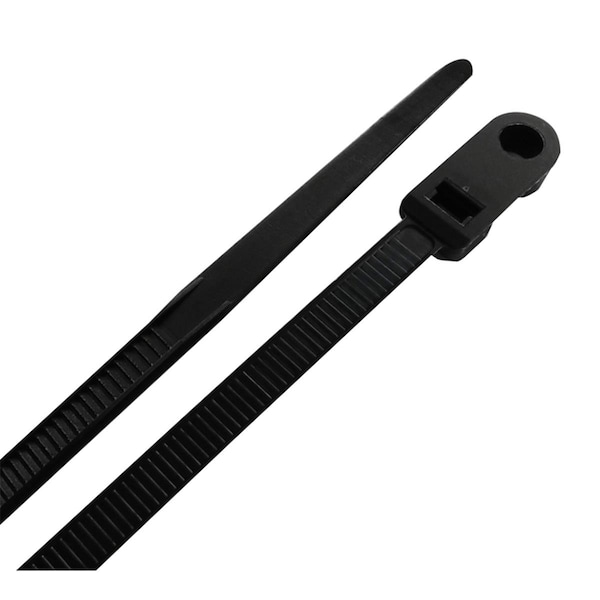 Acoustic Cable Tie, 8 in L, 1.96 in Max Bundle Dia., Black, Polypropylene, 50 lb Strength, 100 PK - AC2740966