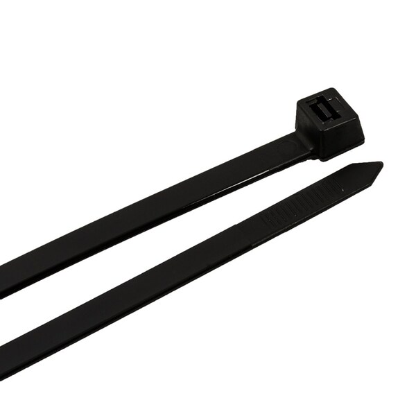 Forney Cable Tie, 12 in L, 3-1/4 in Max Bundle Dia., Black, Nylon 6/6, 120 lb Strength, 100 PK - 62069
