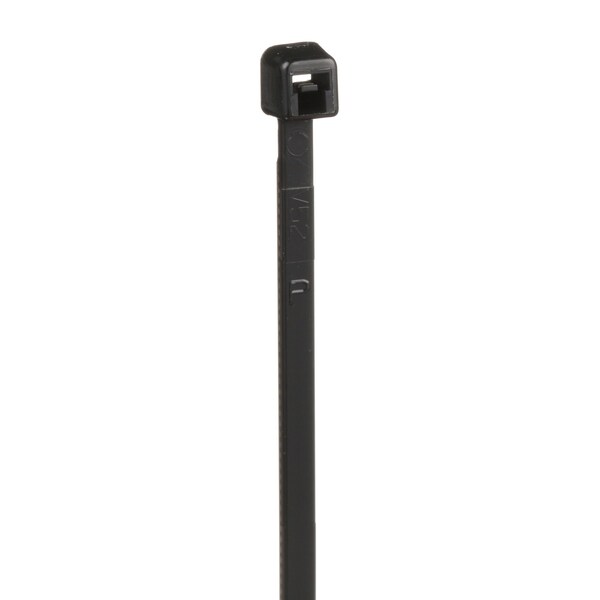 Panduit Cable Tie, 4 in L, 7/8 in Max Bundle Dia., Black, Nylon 6/6, 18 lb Strength, 1000 PK - PLT1M-MP0