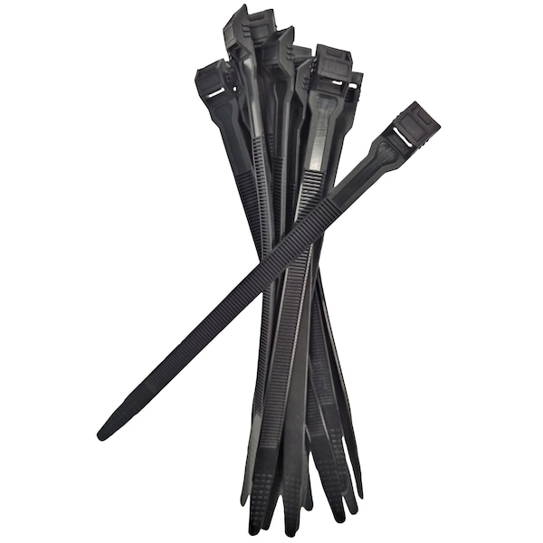Electriduct Cable Tie, 7 in L, 1-1/2 in Max Bundle Dia., Black, 40 lb Strength - CT-ED-V-LP-7-500-BK