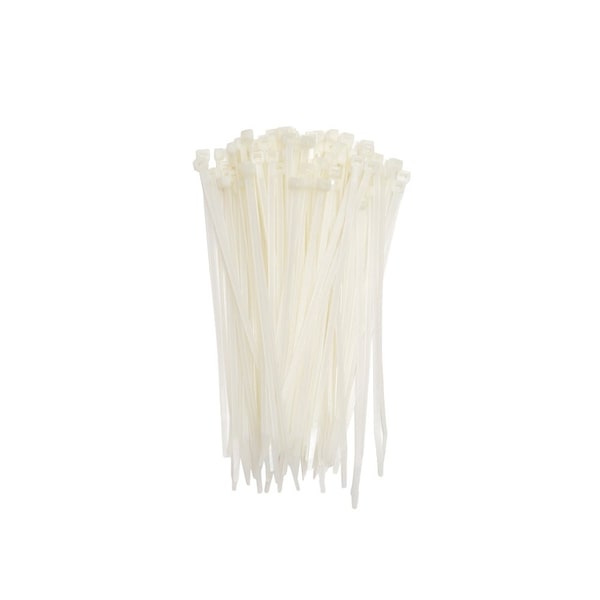 South Main Hardware Cable Tie, 8 in L, Natural, Nylon, 75 lb Strength, 100 PK - 220140