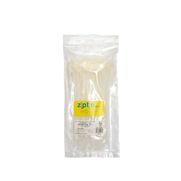 South Main Hardware Cable Tie, 8 in L, Natural, Nylon, 75 lb Strength, 100 PK - 220140