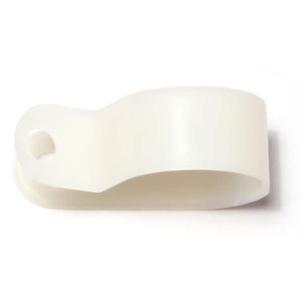 Midwest Fastener Cable Clip, Nylon, 3/4 in Bundle Dia., Natural, 1/2 in L, 10 PK - 64212