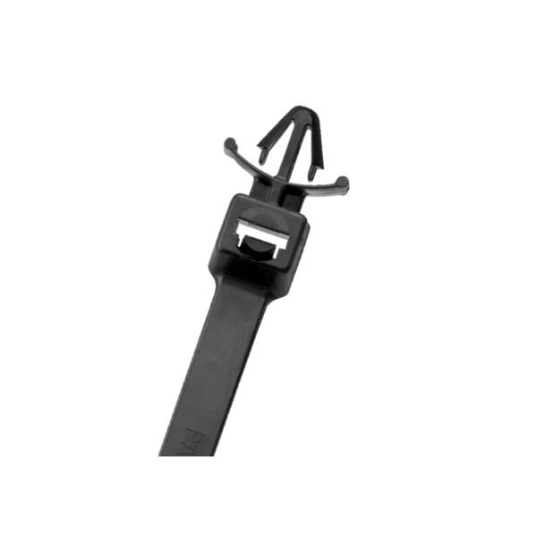 Panduit Cable Tie, 4-1/2 in L, 7/8 in Max Bundle Dia., Black, Nylon 6/6, 18 lb Strength, 500 PK - PLWP1M-D30