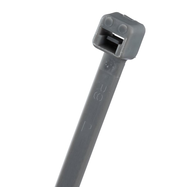Panduit Cable Tie, 4 in L, 7/8 in Max Bundle Dia., Gray, Nylon 6/6, 18 lb Strength, 100 PK - PLT1M-C8