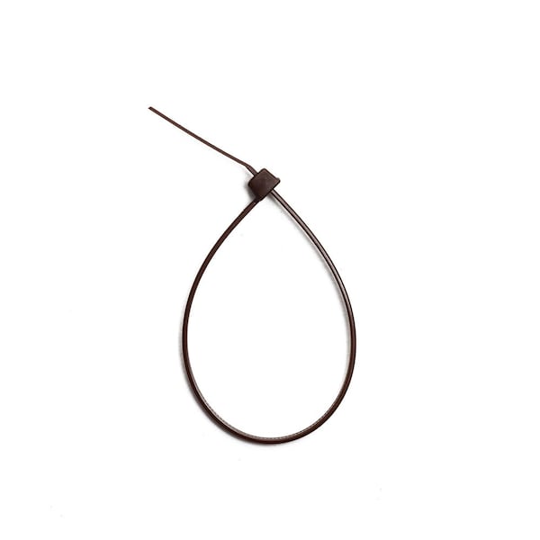 South Main Hardware Cable Tie, 8 in L, Dark Brown, Nylon, 75 lb Strength, 100 PK - 220149