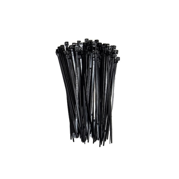South Main Hardware Cable Tie, 8 in L, Black, Nylon, 18 lb Strength, 500 PK - 200100