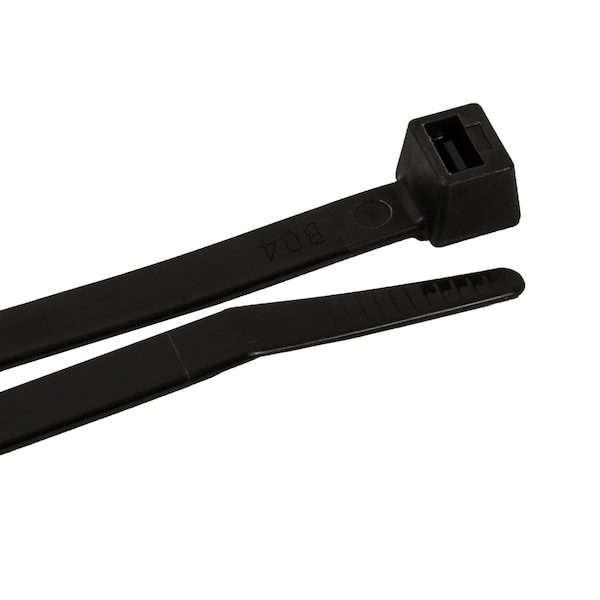Forney Cable Tie, 18 in L, 4.65 in Max Bundle Dia., Black, Nylon 6/6, 120 lb Strength, 50 PK - 62078