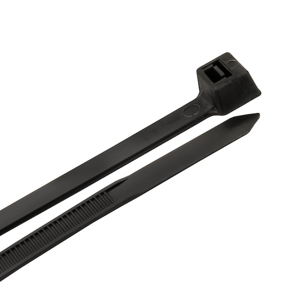 Forney Cable Tie, 14-1/2 in L, 3.80 in Max Bundle Dia., Black, Nylon 6/6, 120 lb Strength, 100 PK - 62071