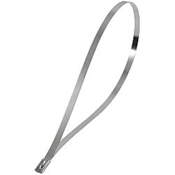 Powerhouse Cable Tie, 14-1/2 in L, Stainless Steel, 4 PK - PO3621491