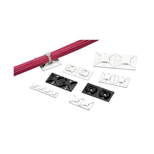 Panduit CABLE TIE MOUNT 4-WAYADHESIVE BACKED SUPPORTS .50LB, PK 100 - ABM2S-A-C