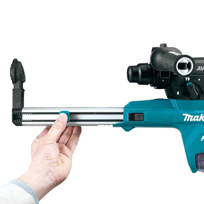 Martillo rotativo inalámbrico sin escobillas Makita 40V max XGT de 1-1/8 pulgadas (empuñadura en D) con extractor de polvo, AFT, capacidad AWS (herramienta solamente) - GRH07ZW