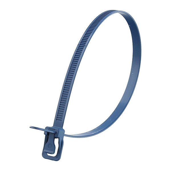 Retyz Reusable Cable Ties, 14 in L, 87 mm Max Bundle Dia., Blue, Nylon 6/6, 120 lb Strength, 20 PK - WKT-M14BL-HA