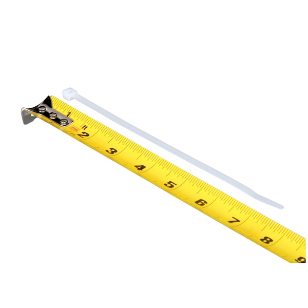 3M Cable Tie, 8 in L, 1-7/8 in Max Bundle Dia., Natural, Nylon 6/6, 50 lb Strength, 1000 PK - CT8NT50-C