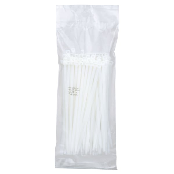 3M Cable Tie, 8 in L, 1-7/8 in Max Bundle Dia., Natural, Nylon 6/6, 50 lb Strength, 1000 PK - CT8NT50-C