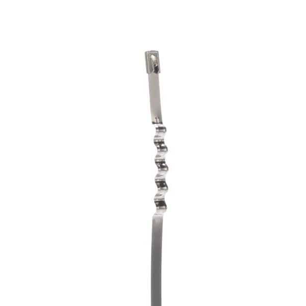 Panduit Cable Tie, 17 in L, 4 in Max Bundle Dia., Silver, 316 Stainless Steel, 450 lb Strength, 250 PK - MLT4WH-TL316