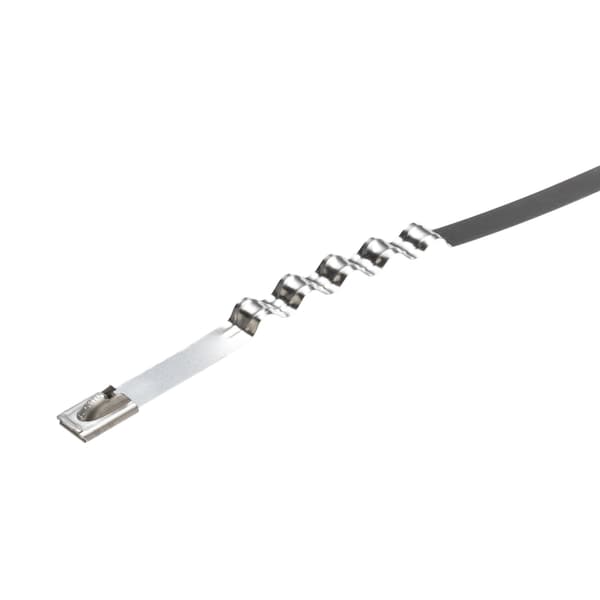 Panduit Cable Tie, 17 in L, 4 in Max Bundle Dia., Silver, 316 Stainless Steel, 450 lb Strength, 250 PK - MLT4WH-TL316