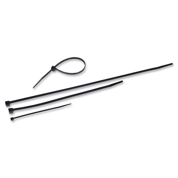 Tatco Cable Tie, 8 in L, Black, Nylon, 50 lb Strength, 1000 PK - 22600
