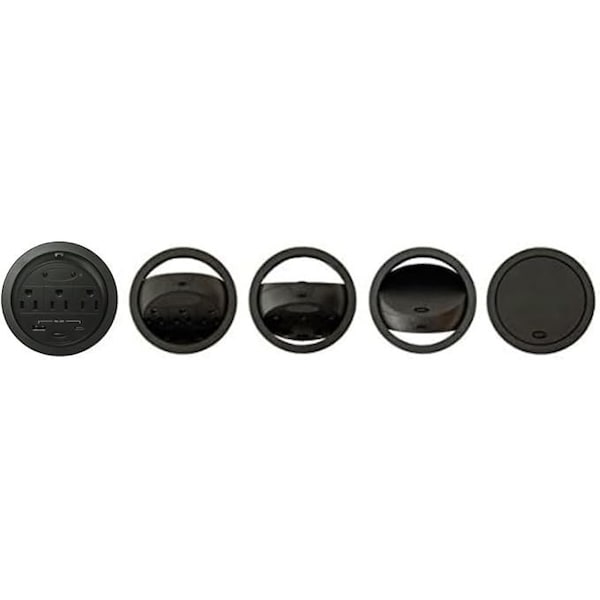 Kable Kontrol Powertap Desk Outlet Power Grommet, 3 Power Outlets + 1 Powered USB A & 1 Powered USB C - GMPT-3C