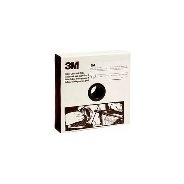 Rollo de tela de utilidad 3M, 1-1/2 W x 50 Yd, óxido de aluminio, grano P80 - 7000118531.