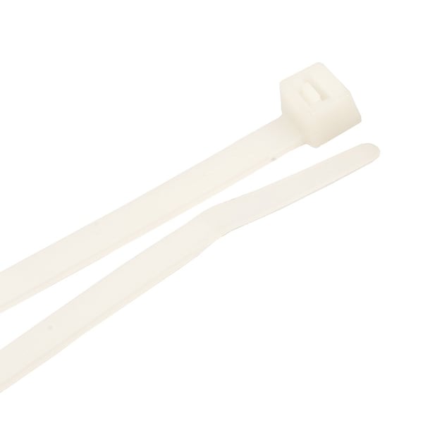 Forney Cable Tie, 8 in L, 2 in Max Bundle Dia., Natural, Nylon 6/6, 120 lb Strength, 100 PK - 62066