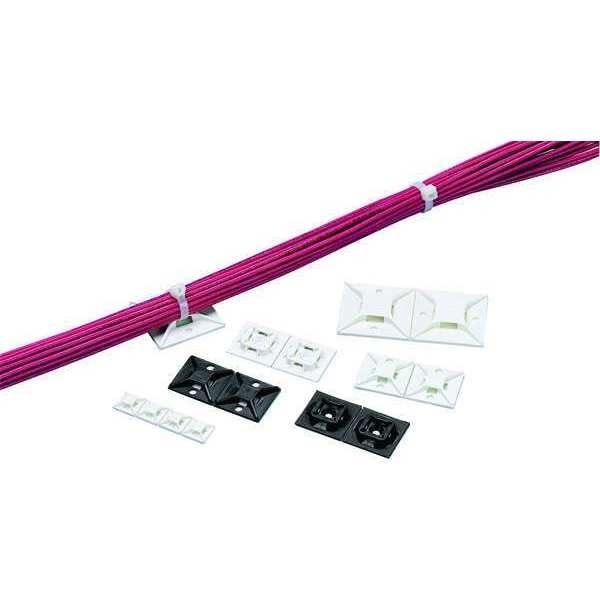 Panduit 1-1/8" L, 1-1/8" W, Black Plastic Cable Tie Mount, Package quantity: 500 - ABM112-S6-D0