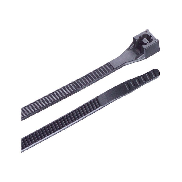 Power Products Cable Tie, 8 in L, 2 in Max Bundle Dia., Black, Nylon 6/6, 50 lb Strength, 20 PK - 3506300