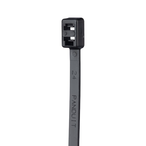 Panduit Cable Tie, 7-1/2 in L, 1.80 in Max Bundle Dia., Black, Nylon 6/6, 50 lb Strength, 1000 PK - PLB2S-M30