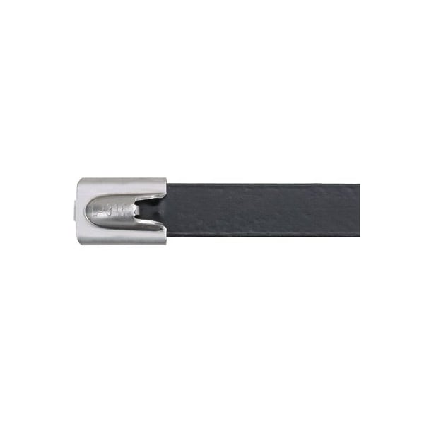 Panduit Cable Tie, 20-1/2 in L, 6 in Max Bundle Dia., Black, 316 Stainless Steel, 250 lb Strength, 50 PK - MLTFC6H-LP316