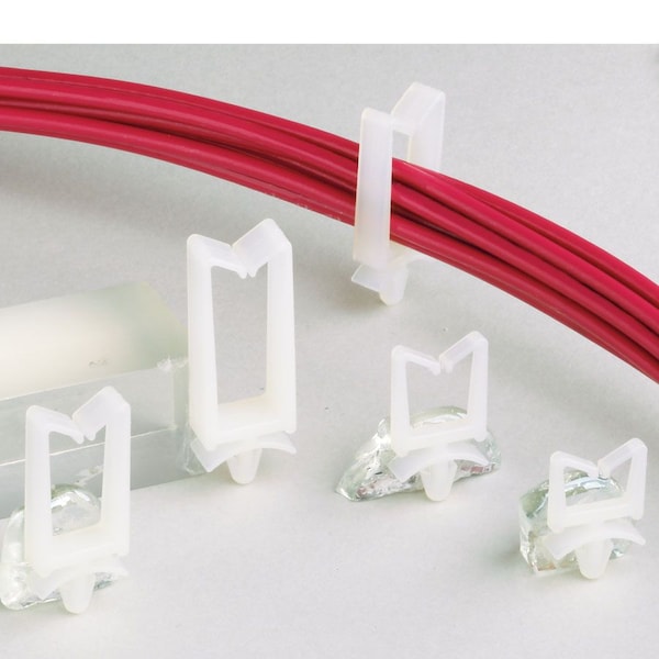 Panduit Cable Clip, Nylon 6/6, 0.19 in Bundle Dia., Natural, 3/4 in L, 100 PK - HWS2819-C